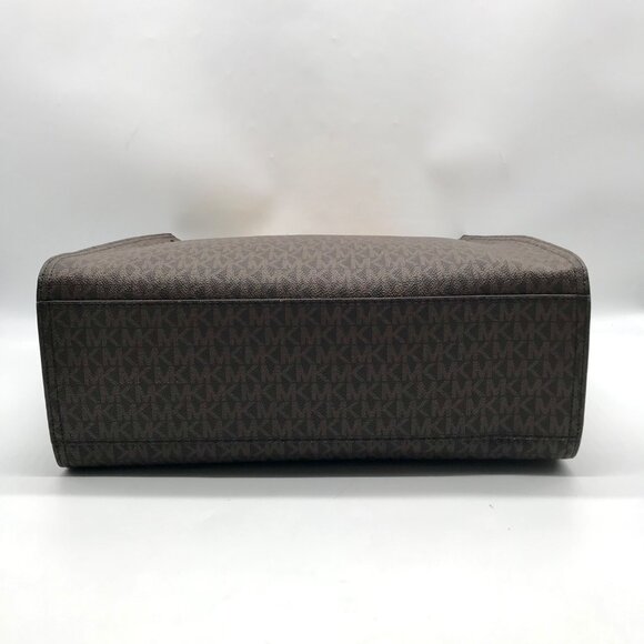 Michael Kors Brown And Marigold Canvas Large Kenly Tote Bag - Picture 5 of 11